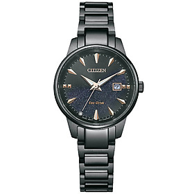 Đồng Hồ Nữ Citizen Đính Kim Cương Dây Thép Không Gỉ EW2595-81E - Mặt Đen (Sapphire)