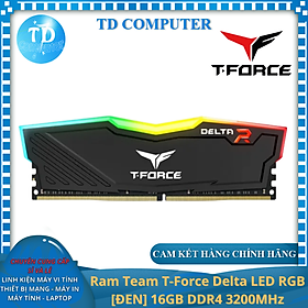 Mua Ram máy tính Team T-Force Delta LED RGB  ĐEN  16GB DDR4 3200MHz - Hàng chính hãng Viễn Sơn phân phối