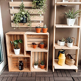 Mua Combo Kệ gỗ ngoài trời để ban công chậu hoa  cây cảnh  Bảng treo cây  Hộp gỗ pallet đa năng