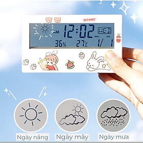 Mua ( CÓ SẴN ) ĐỒNG HỒ TRONG SUỐT LCD ĐA CHỨC NĂNG HIỂN THỊ CÁC CHỈ SỐ THỜI TIẾT