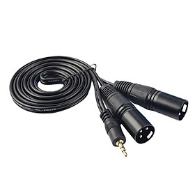 3pin 3.5mm 1/8'' TRS Male to Dual XLR Male Cable Cord Y Splitter Adaptor
