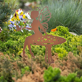 Fairy Silhouette Garden Stakes  Statue for Yard Outdoor Lawn