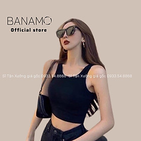 Áo nữ croptop 3 lỗ bozip co giãn 4 chiều phong cách sexy siêu đẹp thời trang Banamo Fashion áo 3 lỗ 3129