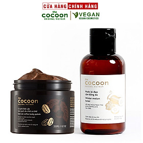 Hình ảnh Combo Toner bí đao cân bằng da cocoon 140ml + Cà phê đắk lắk làm sạch da chết cơ thể cocoon 200ml