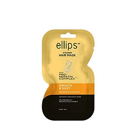 Kem ủ tóc giúp phục hồi tóc hư tổn Ellips Vitamin Hair Mask Pro Keratin Complex -  Smooth & Silky 18g