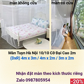 Mua Màn Tuyn  Mùng Ngủ Cao 2m Cỡ Đại (DxR) 4mx3m / 4mx2m / 3mx2m - Mùng Màn Ngủ Hà Nội 10/10 Loại To Nhất CÓ CỬA & KHÔNG CỬA  Mùng Màn Tuyn Size Đại Khổng Lồ Ghép 2 Giường  3 Giường