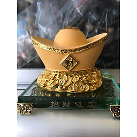 Mua THỎI VÀNG MỊN MẠ VÀNG NHỎ XINH  ĐẾ KIẾNG ĐỂ BÀN LÀM VIỆC TÀI LÔC DÀI 12CM CAO 10CM SÂU 8CM