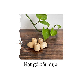 Hạt gỗ bầu dục có sơn- Size 16mm đến 30mm - Gói 10 hạt