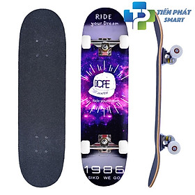 VÁN TRƯỢT SKATEBOARD HÌNH MŨ DOPE,ĐỒ CHƠI VÁN TRƯỢT THỂ THAO CÓ ĐÈN LED VÀ KHÔNG CÓ ĐÈN,VÁN TRƯỢT MẶT NHÁM CHỐNG TRƠN TRƯỢT SIZE LỚN 80 x 20CM, BÁNH CAO SU PU, Mặt Ván gỗ  9 lớp chuẩn thi đấu