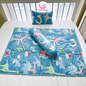 Combo chăn gối cho bé đi học Katina House, vải cotton satin hàn quốc đẹp, dày dặn, mềm mát, thấm hút tốt