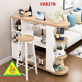 Quầy bar mini, quầy bar nhà bếp kết hợp tủ rượu VKB027B ( không kèm ghế) - Nội thất lắp ráp Viendong Adv