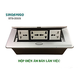 Hộp ổ điện âm bàn sinoamigo STS-201S-JF màu bạc hàng chính hãng