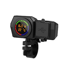 Motorcycle Mounted Charger 2 USB Digital Display Dustproof for