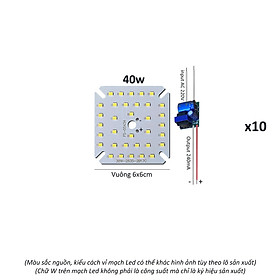 10 Vỉ mạch đèn Led 40w mắt chip Led SMD2835 siêu sáng + nguồn driver AC220V Posson MLC-40x