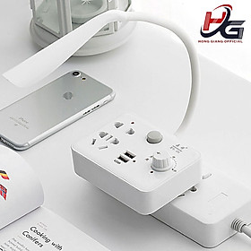 Ổ Cắm Đ iện Thông Minh Đa Năng 3 in 1 Kiêm Đ èn Ngủ - Bộ Cắm Đ iện 2 Cổng USB Sạc Đ iện Thoại Siêu Tiện Lợi