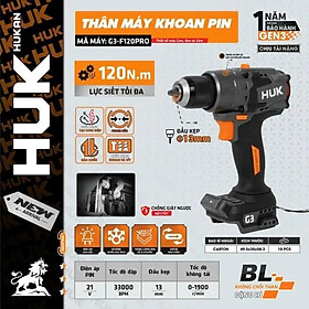 THÂN MÁY KHOAN PIN 21V 13MM ANTI KICKBACK BODYG3-F120PRO HUKAN -HÀNG CHÍNH HÃNG