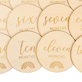 Wood Engraved Milestone Marker Discs Double Sided StyleA