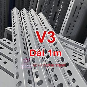 SẮT V LỖ (V3 dài 1m, dày 1,6mm) - Lắp ráp kệ sắt đa năng 