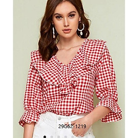 G62-1219 ÁO CARO BÈO TAY LỠ CAO CẤP