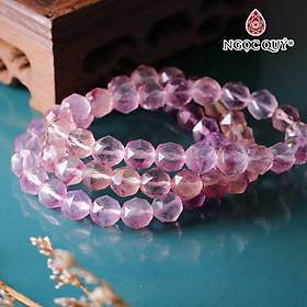 Vòng tay đá flourite hạt dạng facet - Ngọc Quý Gemstones