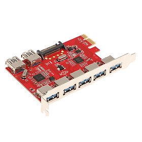 PCI-E to USB3.0 7 Port PCI Express Card Connector Adapter 5Gbps for Desktop