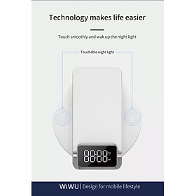 Mua Sạc Wiwu Automatic Positioning 4in1 M11 Dành Cho Điện Thoại Hỗ Trợ Sạc Nhanh Không Dây   Có Đồng Hồ Báo Thức - Hàng Chính Hãng