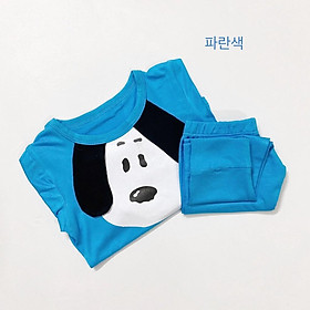 Đồ bộ ngủ dài tay cho bé trai, bộ ngủ dài tay bé gái hình tai cún size 5-16KG chất thun lạnh mềm mịn mát