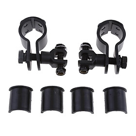 1"~1 1/4" Motorcycle Highway Engine Guard Offset Foot Pegs Mount Clamp On For Harley Street Glide Black