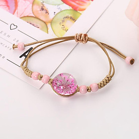 Vòng tay hoa khô màu hồng