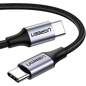 Ugreen UG50152US261TK 2M 60W hỗ trợ sạc nhanh PD cáp USB type C màu đen mạ nickel đầu bọc nhôm chống nhiễu - HÀNG CHÍNH HÃNG