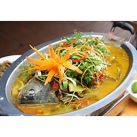 Mua Khay lẩu cá chép om dưa cao cấp-inox bạc