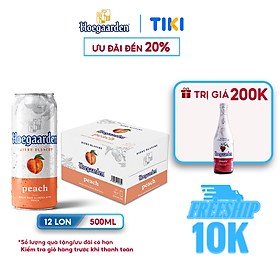 Thùng 12 Lon Bia Hoegaarden Peach - Bia Bỉ Vị Đào500mlLon