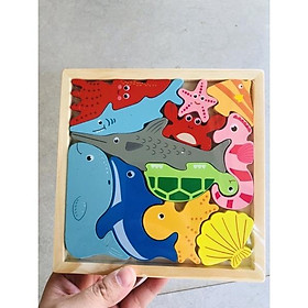 Bảng ghép hình logic động vật montessori, giao thông, rau củ quả, thực phẩm,sinh vật biển giúp bé thông minh