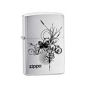 Bật Lửa Zippo Butterfly Brushed Chrome Chính Hãng Usa
