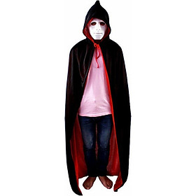 Áo choàng ma cà rồng đỏ đen có mũ dài 90cm cho bé hóa trang Halloween