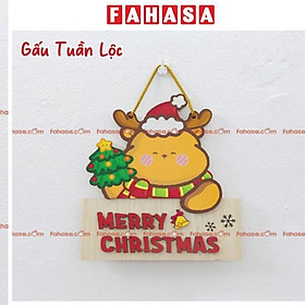 Bảng Gỗ Tuần Lộc 25 cm - Trang Trí Giáng Sinh - Bách Mộc