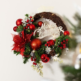Vòng nguyệt quế khuyết handmade 3 màu trang trí Giáng sinh Ghome vòng hoa Noel treo cửa ra vào, treo tường NQ22