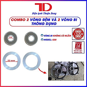 Bộ 2 Cái vòng đệm bi và 2 cái vòng bi 608 dùng cho quạt gió - Điện Lạnh Thuận Dung