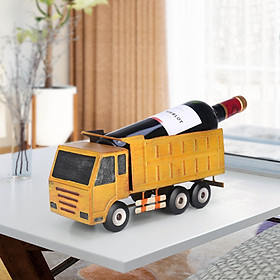 Truck Wine Holder Vintage Fashioned Pickup Truck Wine Rack Long Figurine Wine Bottle Holder - Yellow
