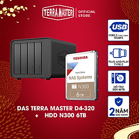 Mua Bộ Thiết bị lưu trữ DAS TerraMaster D4-320+N300 6T Hàng chính hãng