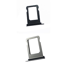 2 Pcs SIM Card Tray Slot Holder Repair Part Replacement for Apple iPhone X White+Black