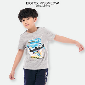 Đồ bộ bé trai cộc tay BIGFOX - MISS MEOW size đại chất cotton phong cách