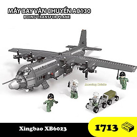 Đồ chơi Lắp ráp Máy bay vận chuyển AC130, Xingbao XB06023 Transfer Plane, Xếp hình thông minh, mô hình máy bay