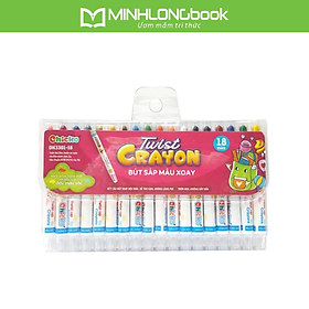 Bút Sáp Màu Xoay - 18 Màu DK 3301-18 (Túi Nhựa PVC)