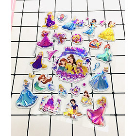 Hình Dán Công Chúa sticker Nổi 3D set 2 bảng ( mẫu ngẫu nhiên )