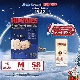 Tã quần Huggies Naturemade ban đêm M 58 miếng