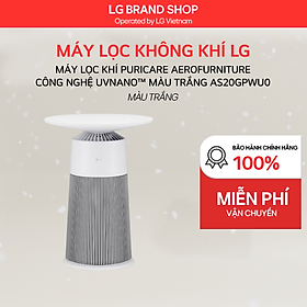 Máy lọc khí LG PuriCare AeroFurniture Công nghệ UV nano Màu trắng - AS20GPWU0.ABAE - Hàng Chính Hãng