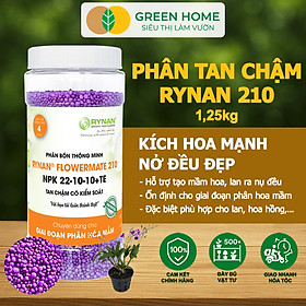 Phân Tan Chậm GreenHome, Rynan 210, Hũ 1,25kg, Dùng Cho Phong Lan Trưởng Thành, Đủ Dưỡng Chất