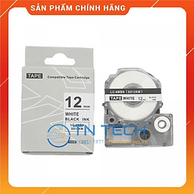 Mua Nhãn in TEPRA - EPSON LC-4WBN (SS12KW) – Chữ đen nền trắng 12MM X 8M  - Dùng cho máy in nhãn TEPRA - EPSON  Hàng nhập khẩu 