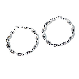 Bông tai nữ bạc S925 khuyên tai vòng tròn xoắn
